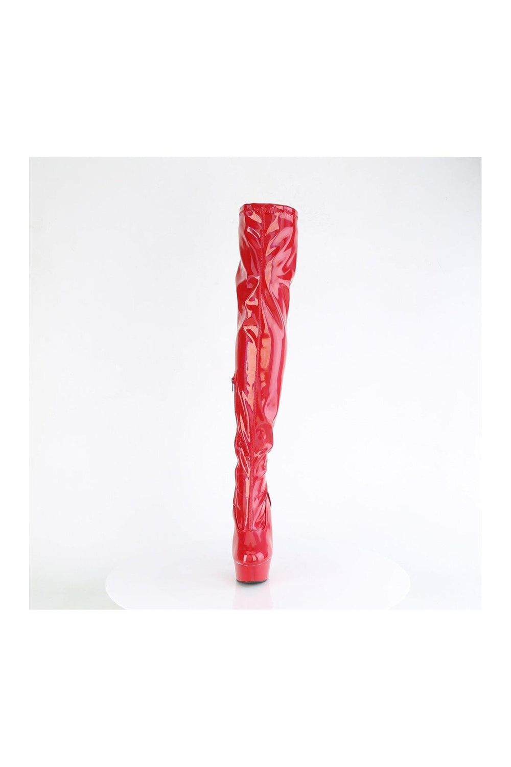 Pleaser DELIGHT-3000HWR Red Patent Thigh Boot in Red Patent