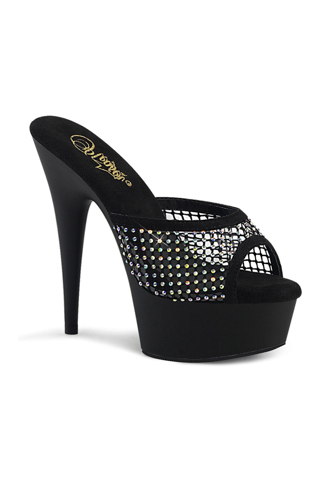 Pleaser Black Slides Platform Stripper Shoes | Buy at Sexyshoes.com