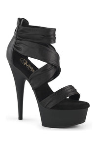 Pleaser DELIGHT-620 Black Faux Leather Sandal in Black Faux Leather from SexyShoes.com