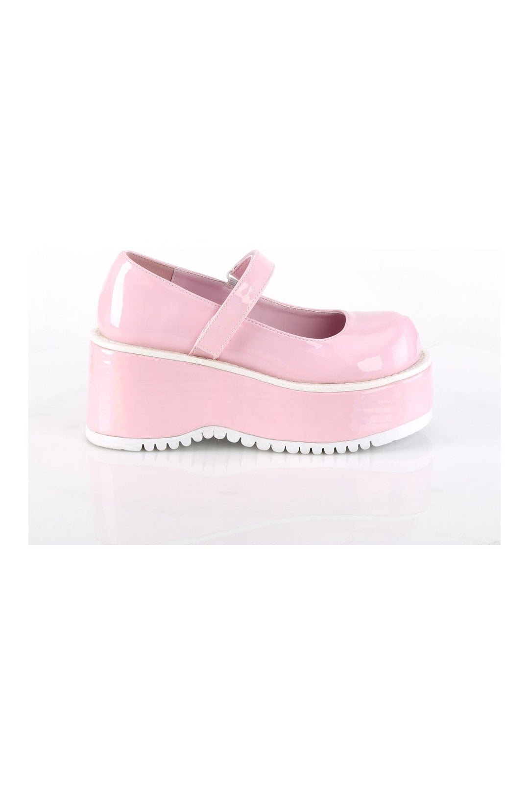 DOLLIE-01 Pink Hologram Patent Mary Janes-Mary Janes-Demonia-SEXYSHOES.COM