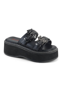 Demonia EMILY-100 Black Vegan Leather Slide in Black Vegan Leather from SexyShoes.com