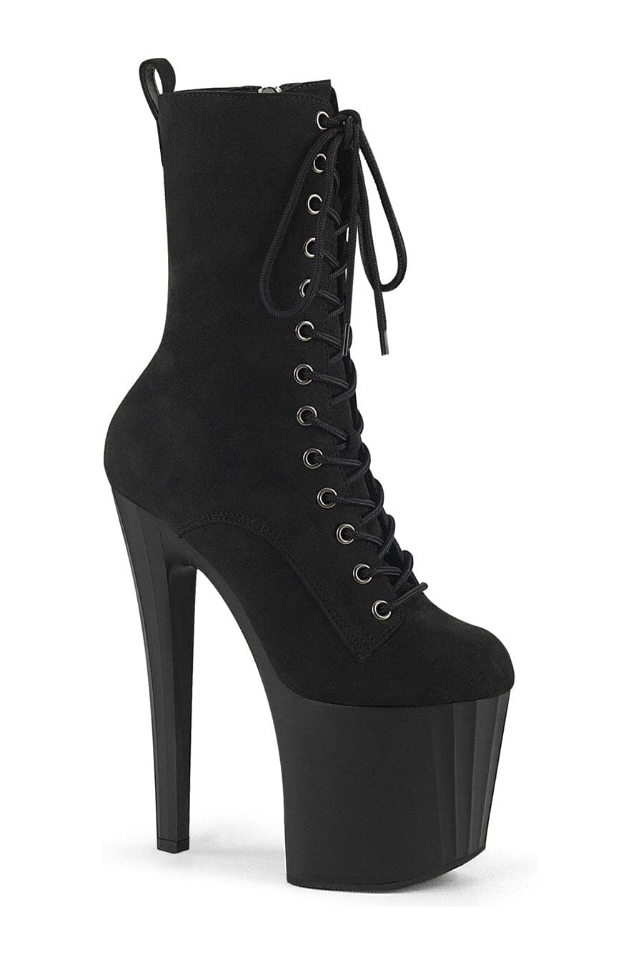 Pleaser ENCHANT-1040 Black Faux Suede Knee Boot in Black Faux Suede from SexyShoes.com