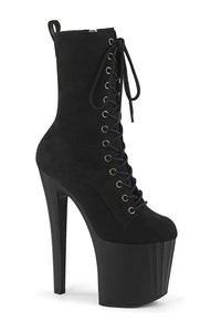Pleaser ENCHANT-1040 Black Faux Suede Knee Boot in Black Faux Suede from SexyShoes.com