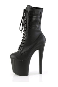 Pleaser ENCHANT-1040PK Black Faux Leather Ankle Boot in Black Faux Leather
