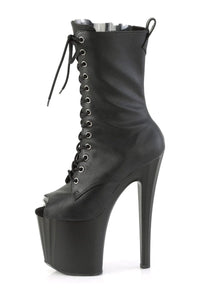 Pleaser ENCHANT-1041 Black Faux Leather Ankle Boot in Black Faux Leather