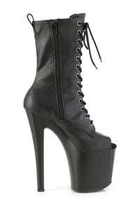Pleaser ENCHANT-1041 Black Faux Leather Ankle Boot in Black Faux Leather