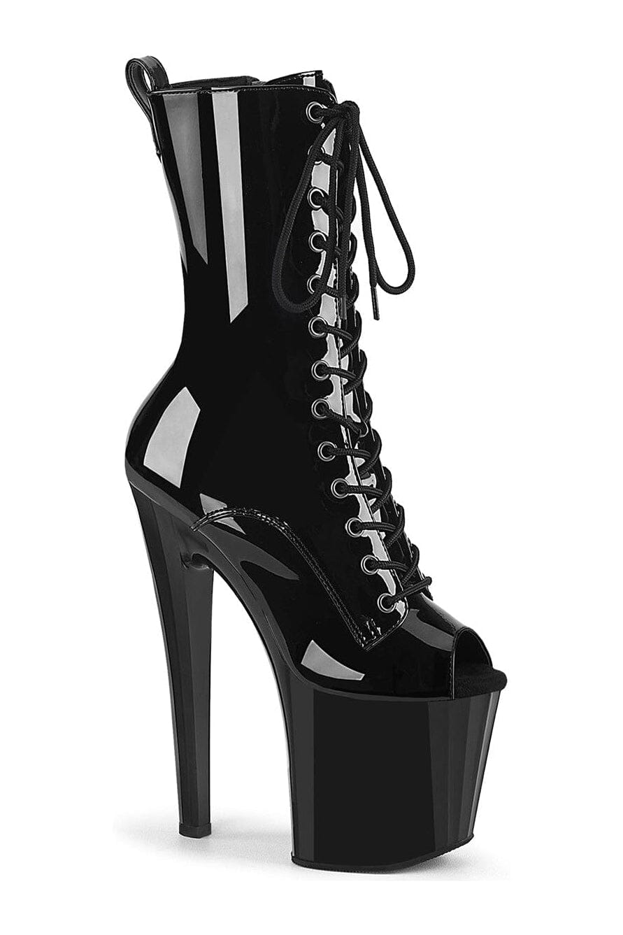 Pleaser ENCHANT-1041 Black Patent Ankle Boot in Black Patent from SexyShoes.com