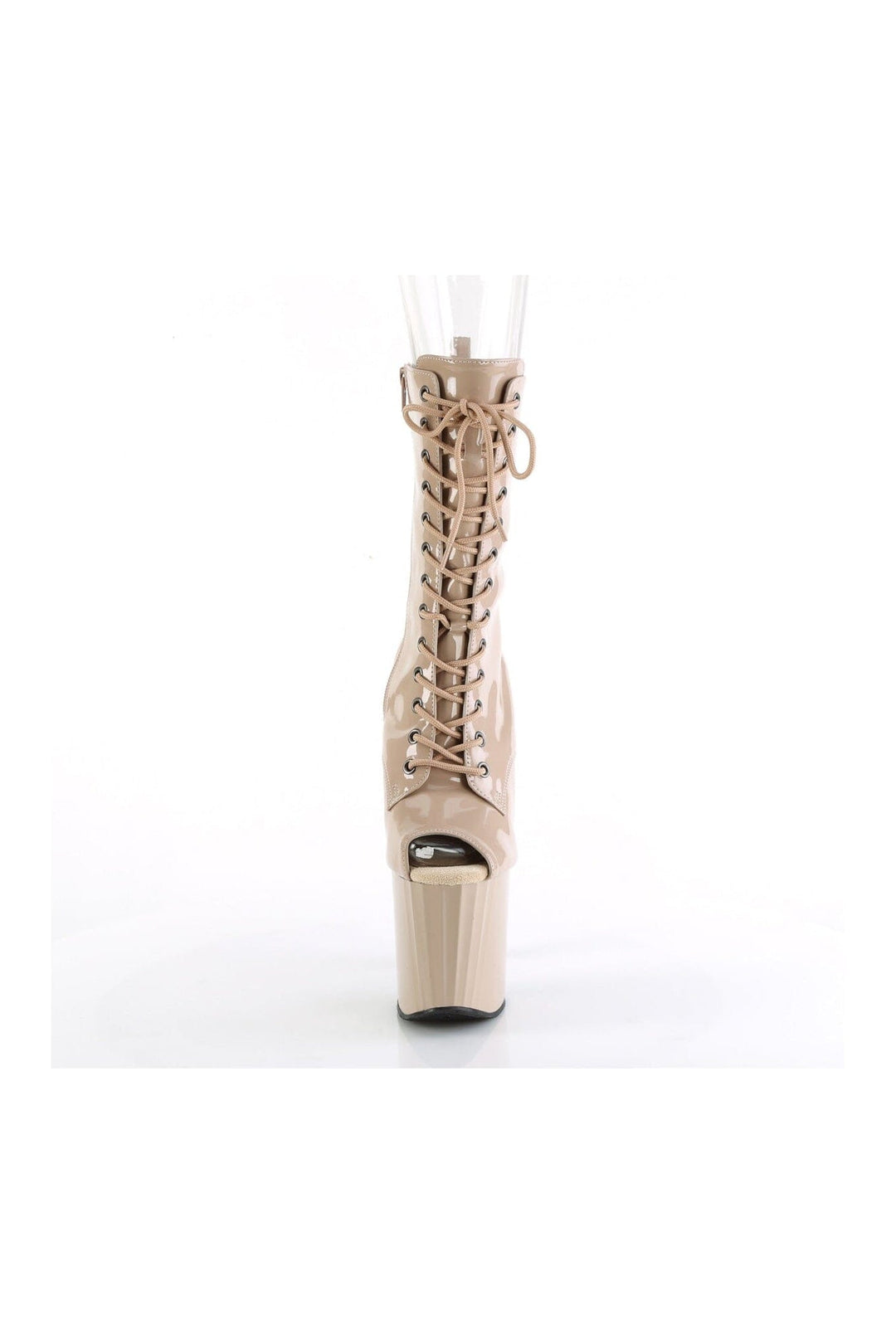 Pleaser ENCHANT-1041 Nude Patent Ankle Boot in Nude Patent