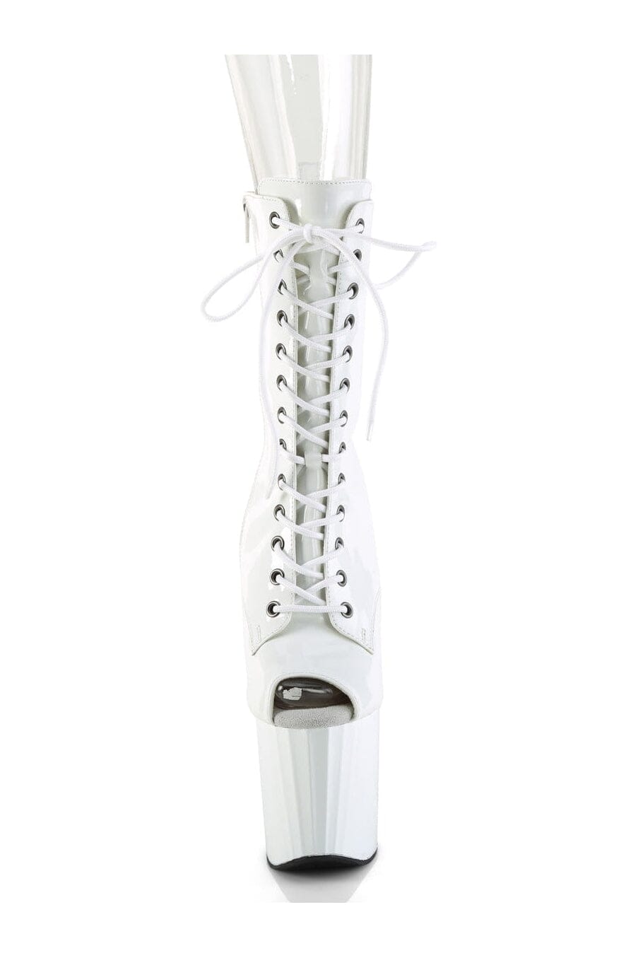 Pleaser ENCHANT-1041 White Patent Ankle Boot in White Patent