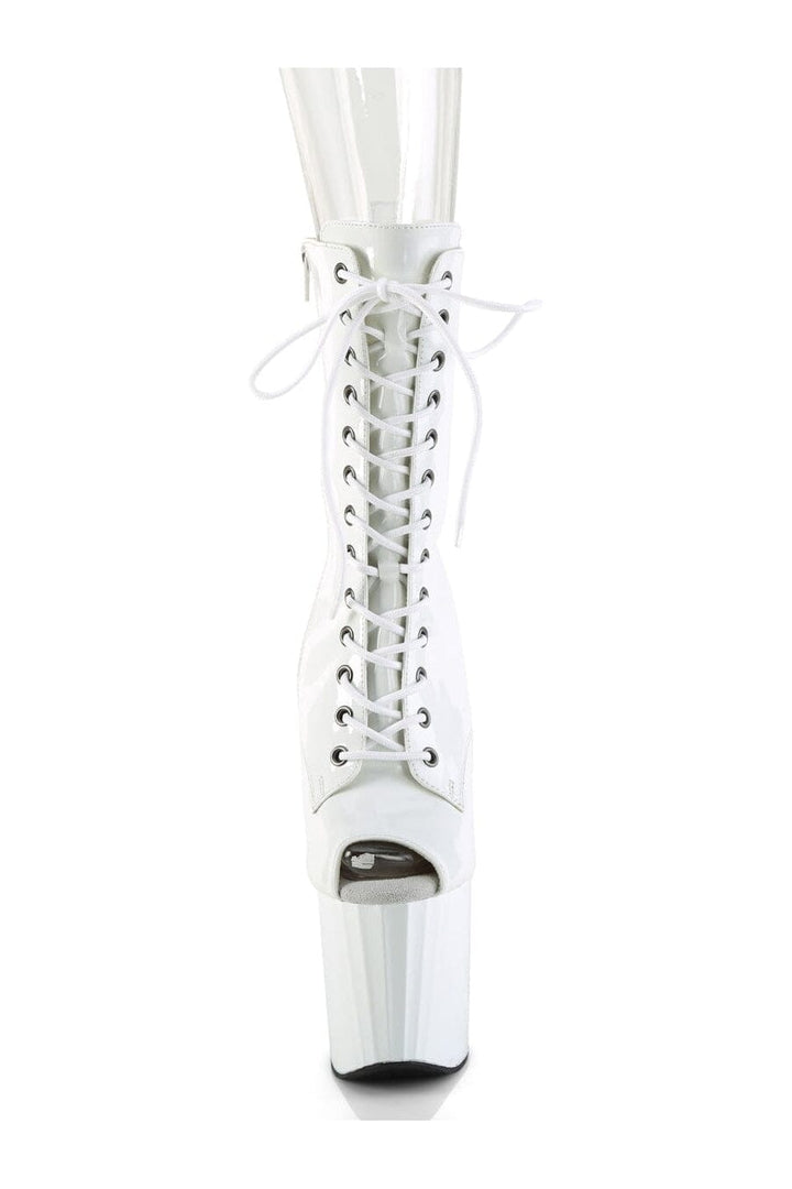 Pleaser ENCHANT-1041 White Patent Ankle Boot in White Patent