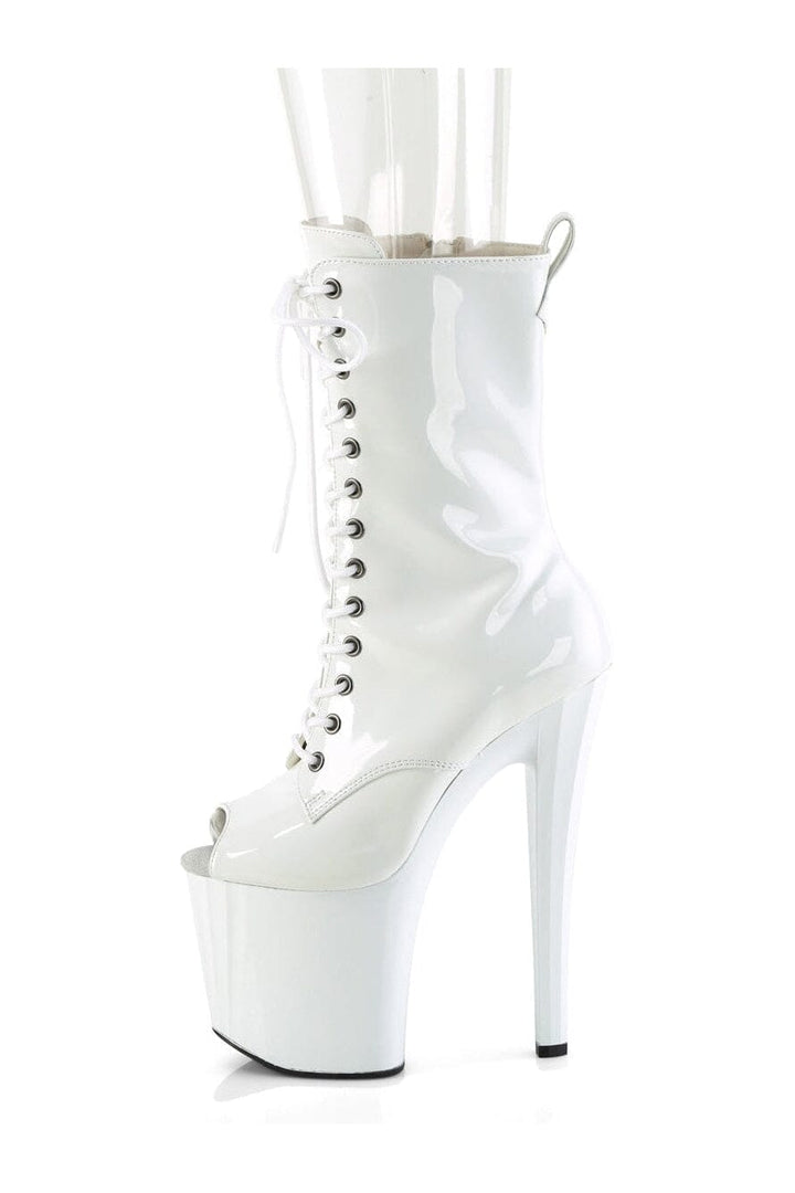 Pleaser ENCHANT-1041 White Patent Ankle Boot in White Patent