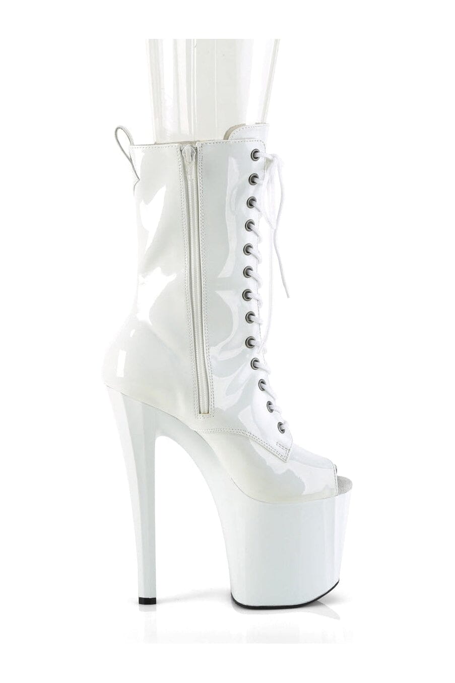 Pleaser ENCHANT-1041 White Patent Ankle Boot in White Patent