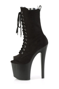 Pleaser ENCHANT-1041FS Black Faux Suede Ankle Boot in Black Faux Suede