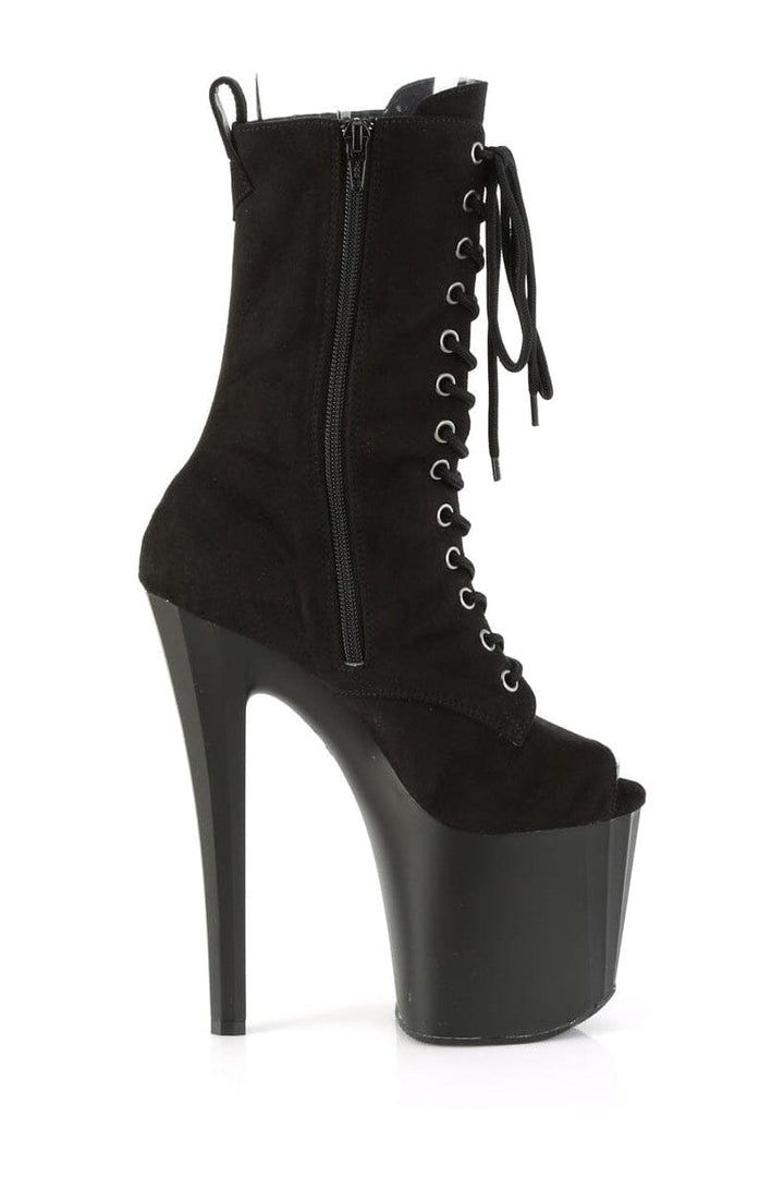 ENCHANT-1041FS Black Faux Suede Ankle Boot-Ankle Boots-Pleaser-SEXYSHOES.COM