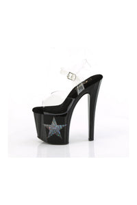 Pleaser ENCHANT-708LT-STAR Clear Vinyl Sandal in Clear Vinyl