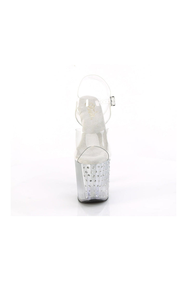 Pleaser ENCHANT-708T-LT Clear Vinyl Sandal in Clear Vinyl