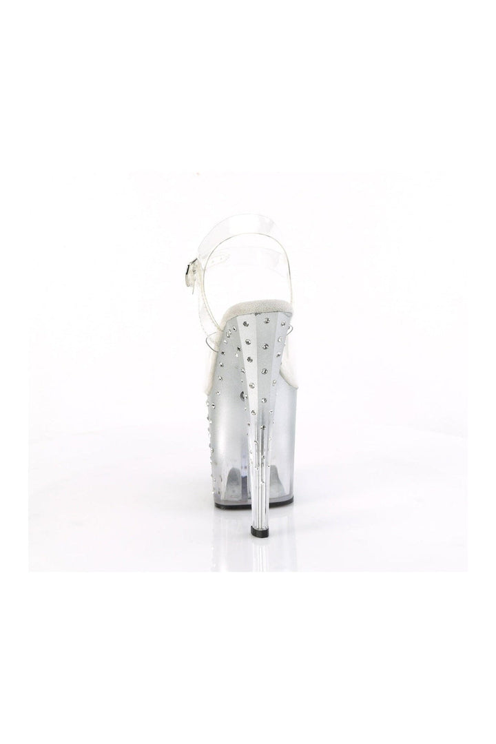 Pleaser ENCHANT-708T-LT Clear Vinyl Sandal in Clear Vinyl