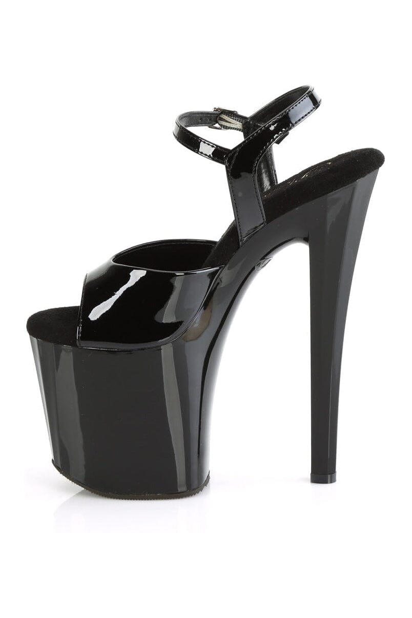 Pleaser ENCHANT-709 Black Patent Sandal in Black Patent