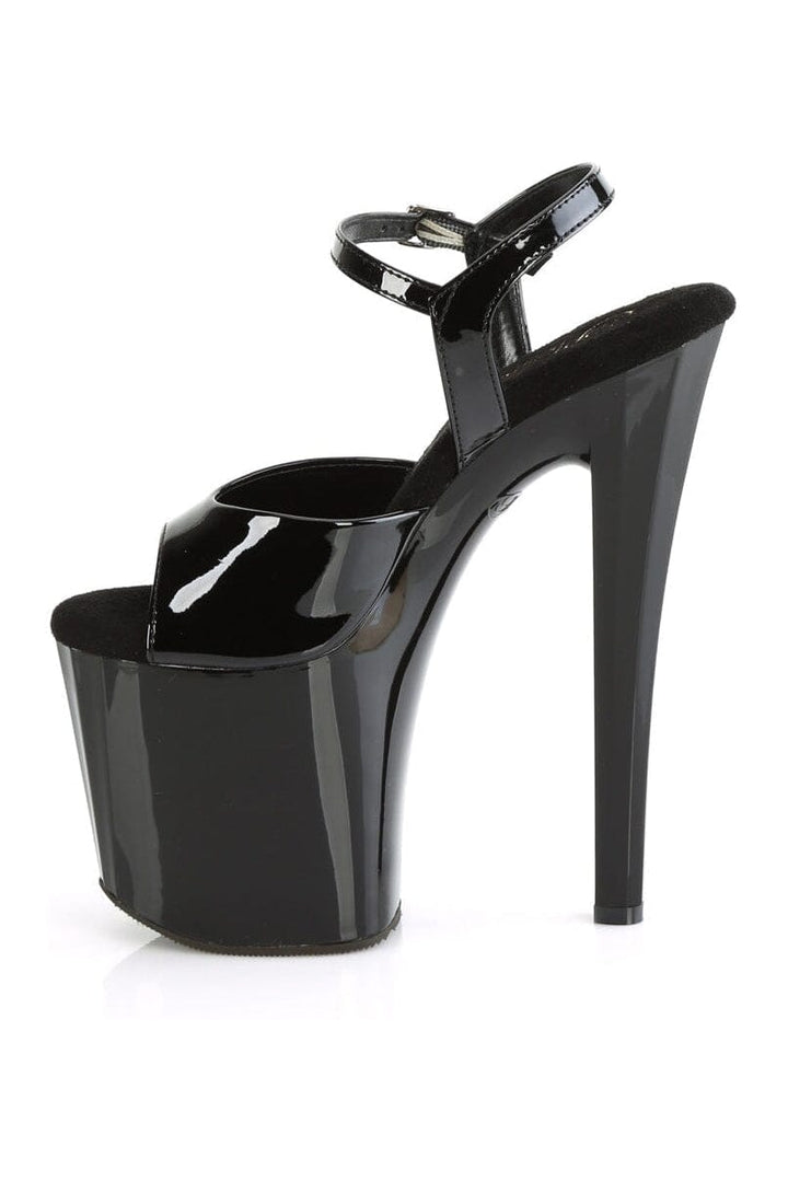 Pleaser ENCHANT-709 Black Patent Sandal in Black Patent