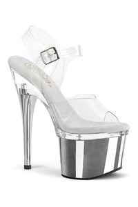 Pleaser ESTEEM-708 Clear Vinyl Sandal in Clear Vinyl from SexyShoes.com