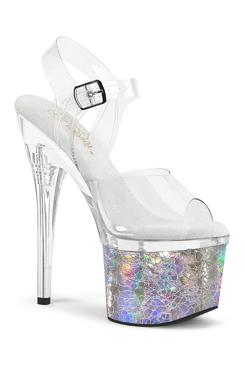 ESTEEM-708CK Clear Vinyl Sandal-Sandals-Pleaser-Clear-10-Vinyl-SEXYSHOES.COM