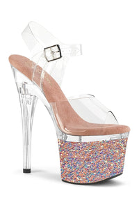 Pleaser ESTEEM-708LG Clear Vinyl Sandal in Clear Vinyl from SexyShoes.com