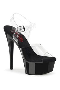 Pleaser EXCITE-608 Clear Vinyl Sandal in Clear Vinyl from SexyShoes.com