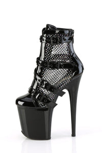 Pleaser FLAMINGO-1013RM Black Patent Ankle Boot in Black Patent