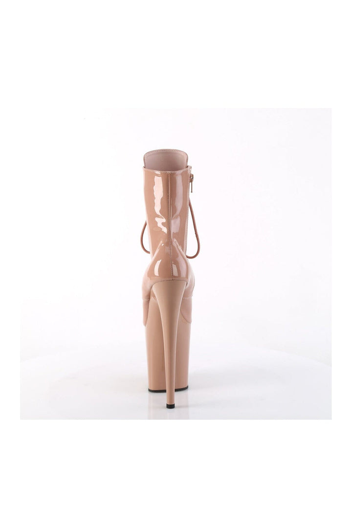 Pleaser FLAMINGO-1020 Rose Gold Patent Ankle Boot in Rose Gold Patent