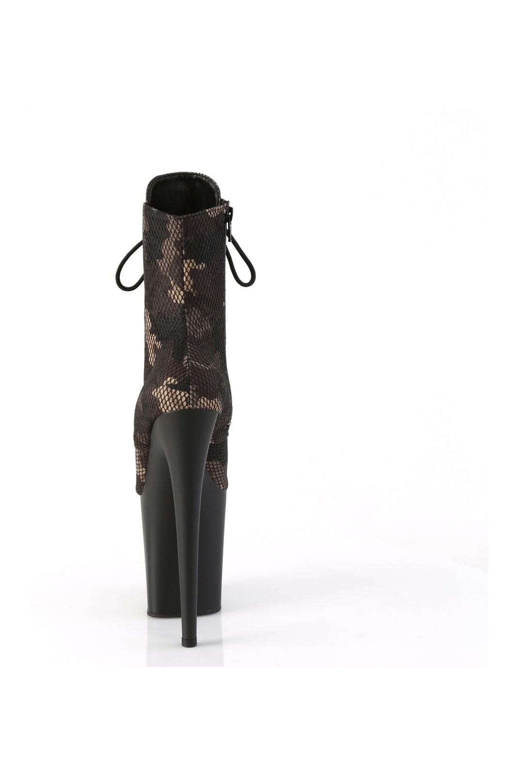 Pleaser FLAMINGO-1020CM Green Canvas Ankle Boot in Green Canvas