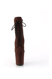 Pleaser FLAMINGO-1020FS Brown Faux Suede Ankle Boot in Brown Faux Suede