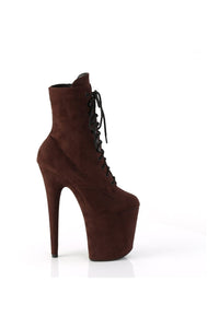 Pleaser FLAMINGO-1020FS Brown Faux Suede Ankle Boot in Brown Faux Suede