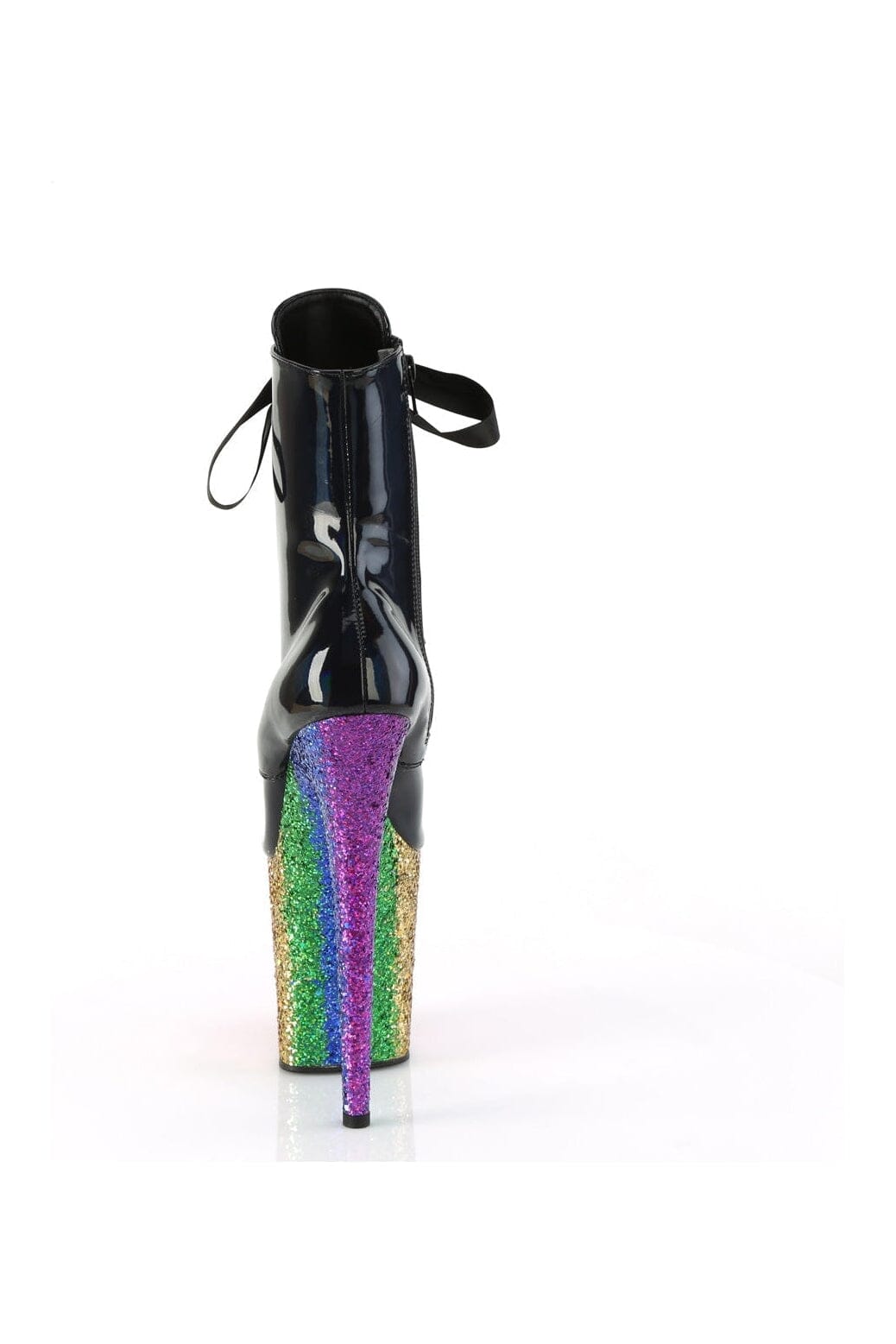 FLAMINGO-1020HG Black Patent Ankle Boot-Ankle Boots-Pleaser-SEXYSHOES.COM