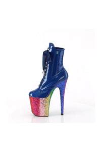 Pleaser FLAMINGO-1020HG Blue Patent Ankle Boot in Blue Patent