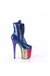 FLAMINGO-1020HG Blue Patent Ankle Boot-Ankle Boots-Pleaser-SEXYSHOES.COM