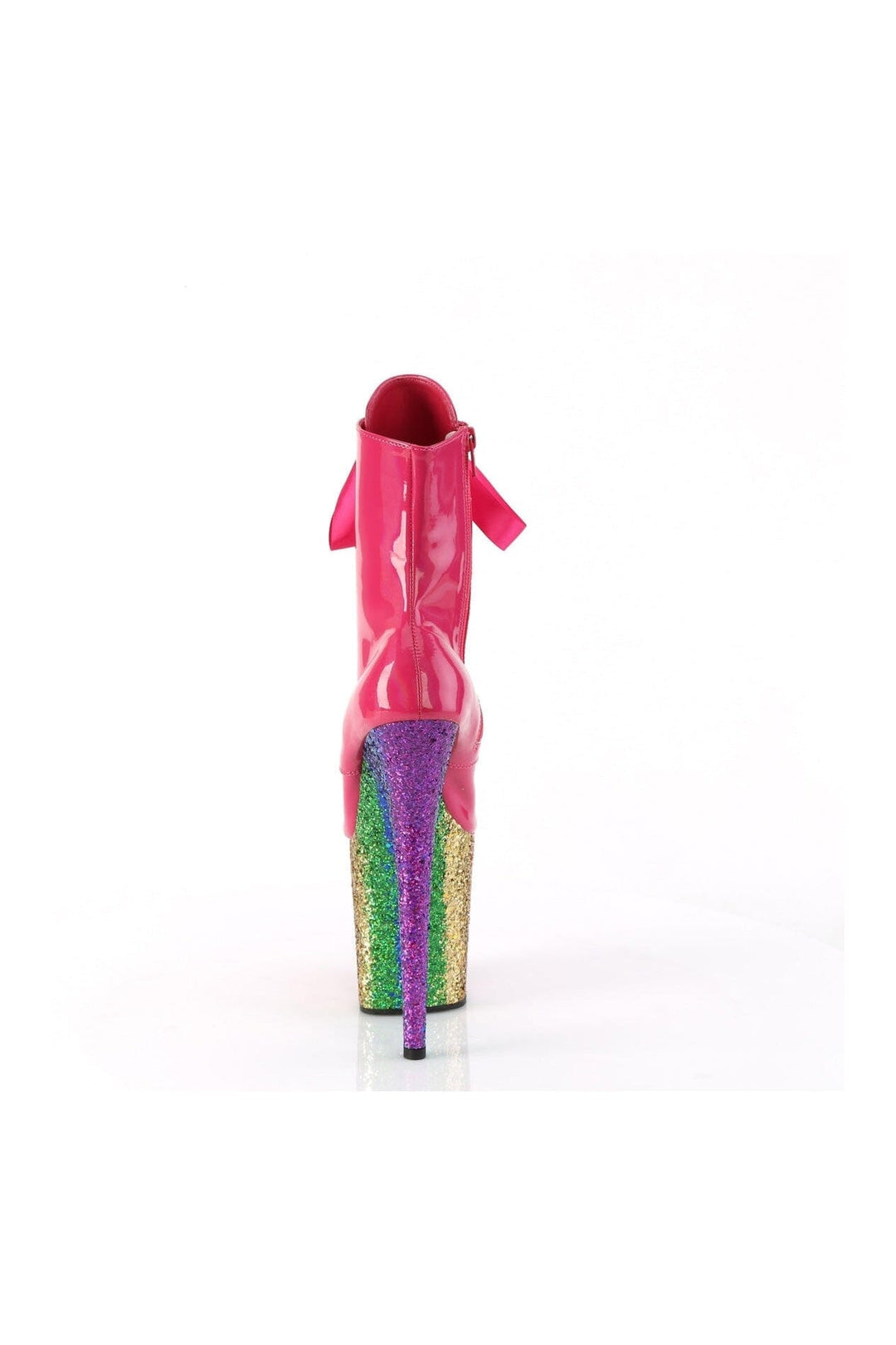FLAMINGO-1020HG Fuchsia Patent Ankle Boot-Ankle Boots-Pleaser-SEXYSHOES.COM