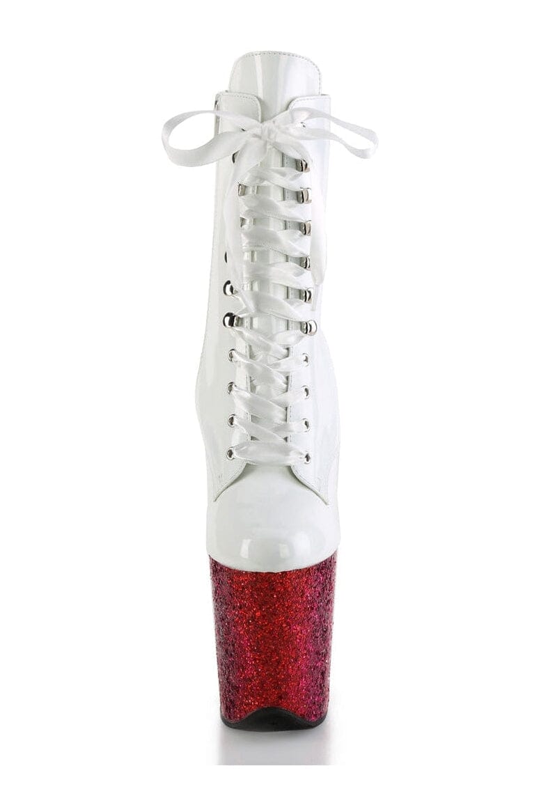 Pleaser FLAMINGO-1020HG White Patent Ankle Boot in White Patent