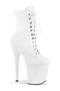Pleaser FLAMINGO-1020WR White Faux Leather Ankle Boot in White Faux Leather from SexyShoes.com