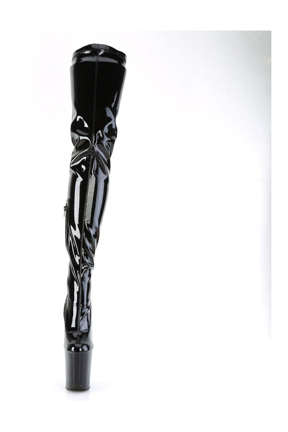 Pleaser FLAMINGO-4000 Black Patent Ankle Boot in Black Patent