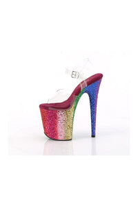 Pleaser FLAMINGO-808RBG Clear Vinyl Sandal in Clear Vinyl