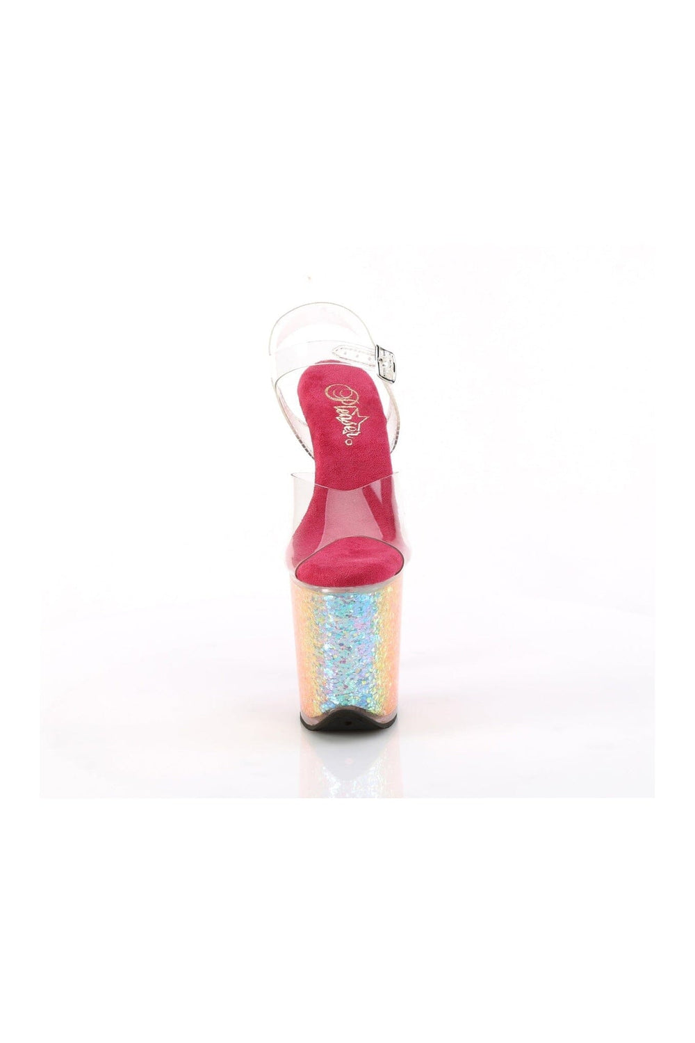 Pleaser FLAMINGO-808RG-02 Clear Vinyl Sandal in Clear Vinyl