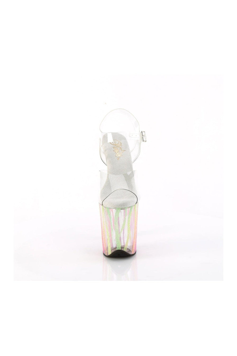 Pleaser FLAMINGO-808RG-03 Clear Vinyl Sandal in Clear Vinyl