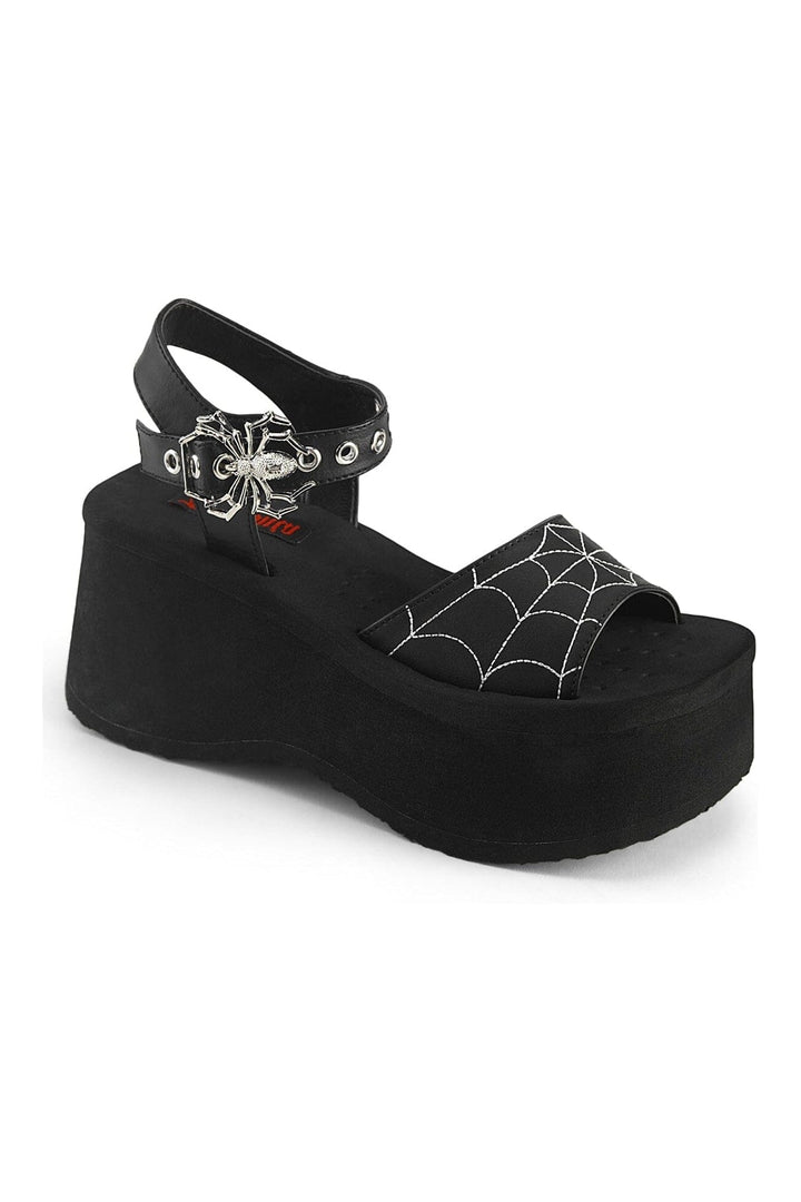 FUNN-10 Black Vegan Leather Sandal-Sandals-Demonia-Black-10-Vegan Leather-SEXYSHOES.COM