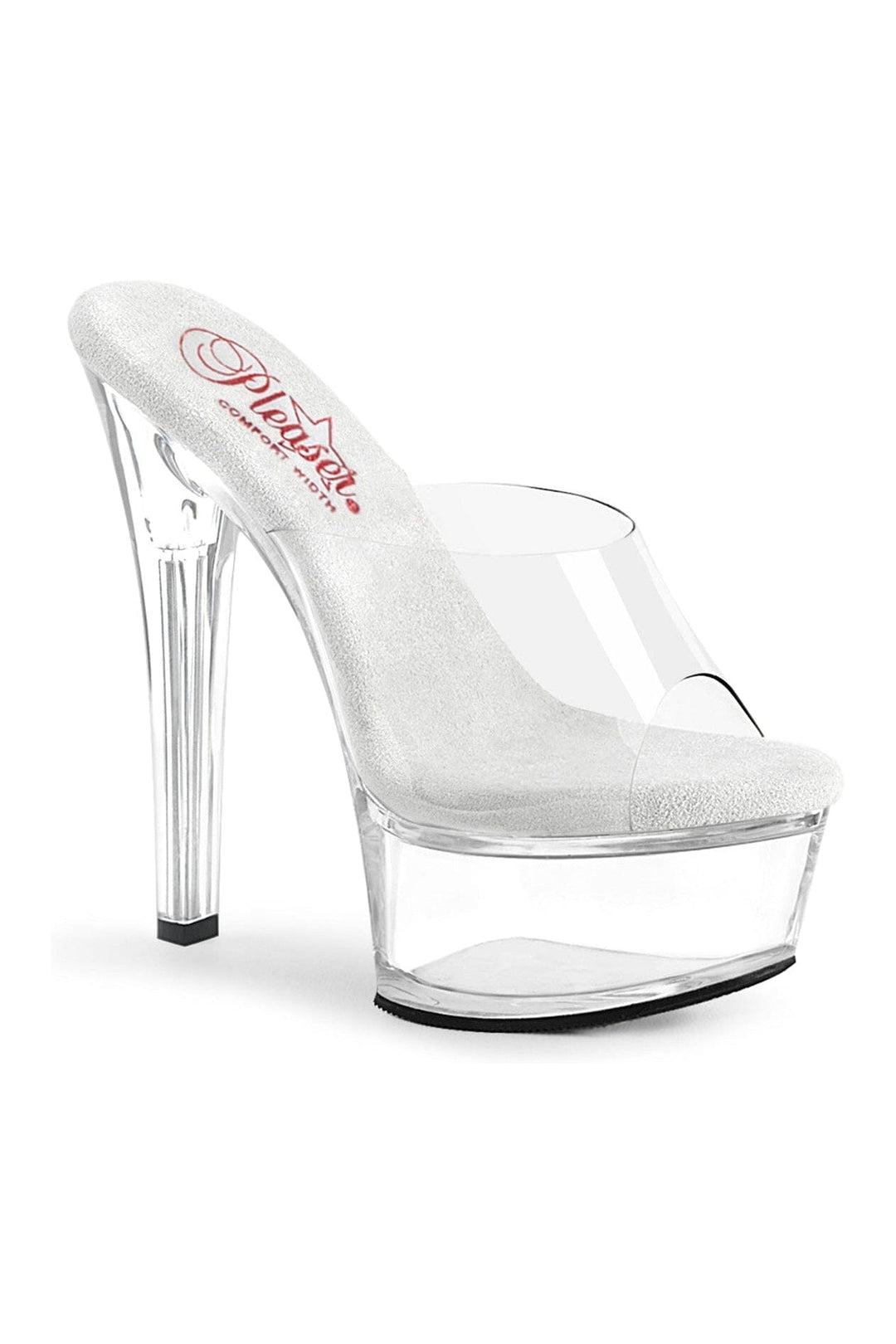 GLEAM-601 Clear Vinyl Slide-Slides-Pleaser-Clear-10-Vinyl-SEXYSHOES.COM