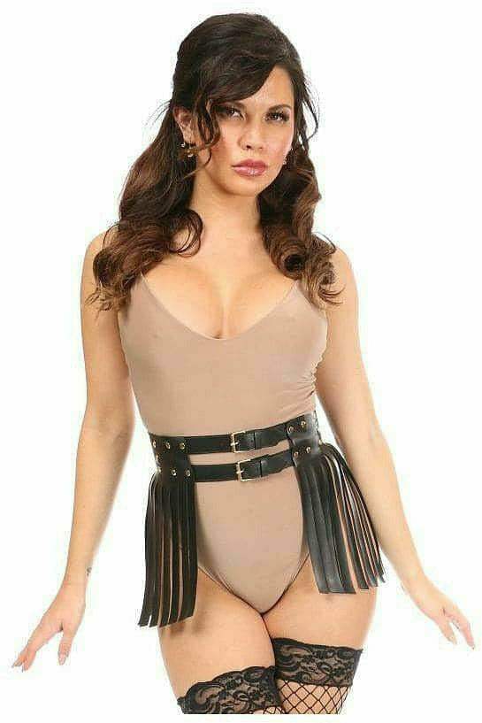 Plus Size Vegan Fringe Skirt-Wings + Harness-SEXYSHOES.COM