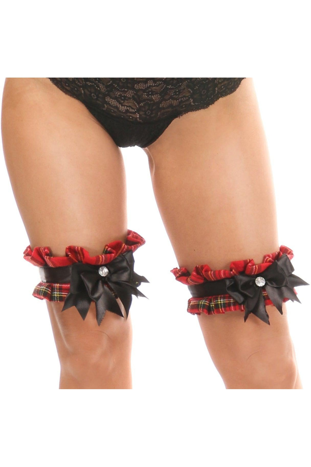 Plus Size Plaid Leg Garter Set