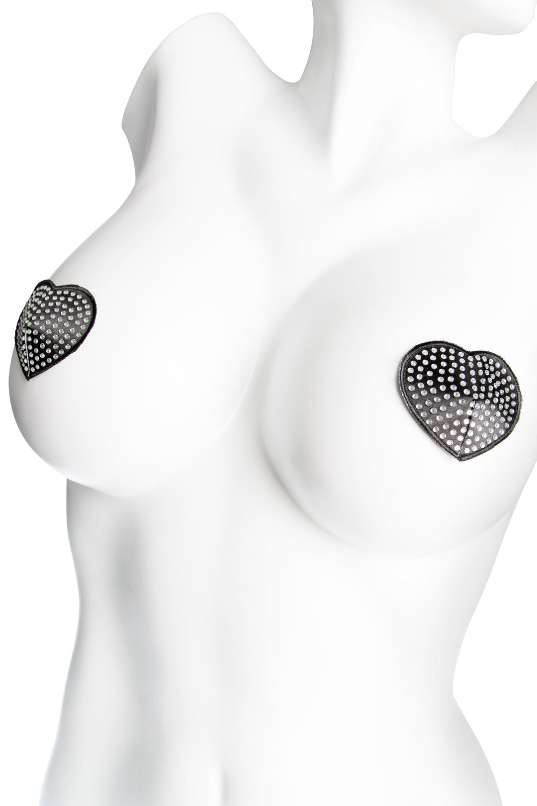 Heart Shaped Sequinned Pasties-Pasties-Coquette-Silver-O/S-SEXYSHOES.COM