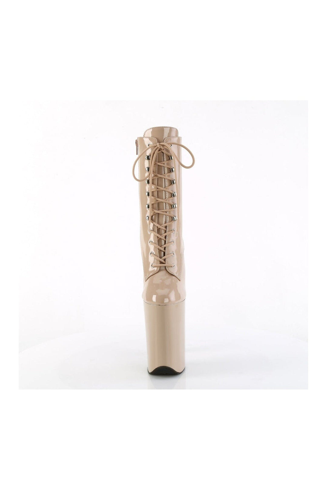 Pleaser INFINITY-1020 Nude Patent Ankle Boot in Nude Patent