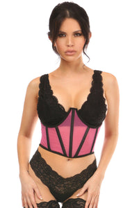 Daisy Corsets Mesh Open Cup Waist Cincher in Pink