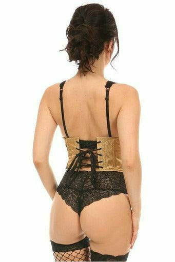 Lavish Gold Brocade Open Cup Waist Cincher-Waist Cinchers-SEXYSHOES.COM